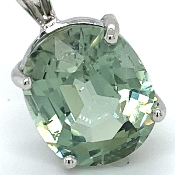 Mint Green Tourmaline 6.85ct Solid 18K Pendant - Picture 5 of 5